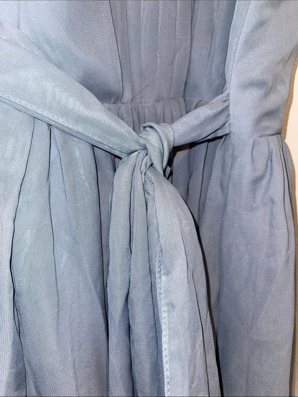 Elegant Slate Blue Halter Maxi Dress